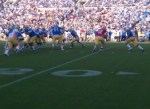 Richard Brehaut (12) among a quartet of Bruin QBs that looked sharp in UCLA spring game. photo: Eric Geller