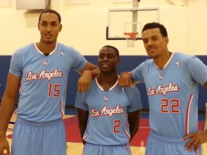 (L to R) Ryan Hollins Darren Collison and Matt Barnes are the UCLA Bruins on the L.A. Clippers roster.
