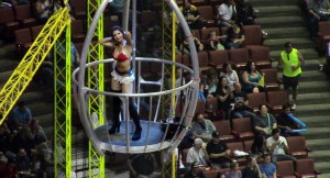 Did I mention the KISS Go-Go Dancers above each far corner of both end zones?